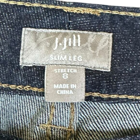 I. Jill Slim Leg Stretch Jeans Dark Wash Size 8 - Picture 4 of 5